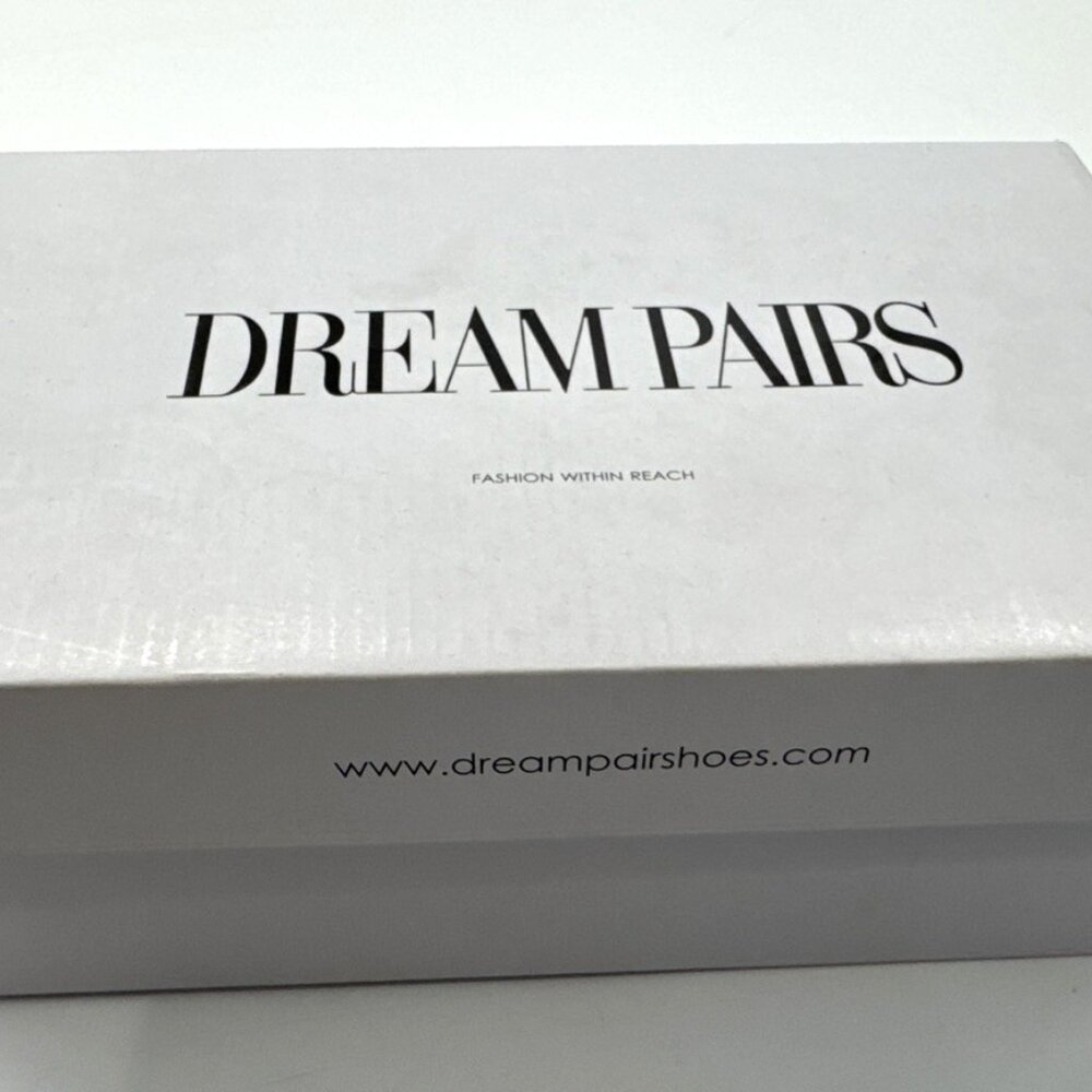 Dream Pairs Chunk Heel Shoes Womens 7 Silver Glitter Pumps Open Toe Party NEW - Picture 10 of 10